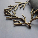 Bare Branches Necklace, bronze necklace, antique brass necklace, antique bronze necklace, rustic necklace, spindly branches, tree necklace, bare tree, winter tree necklace