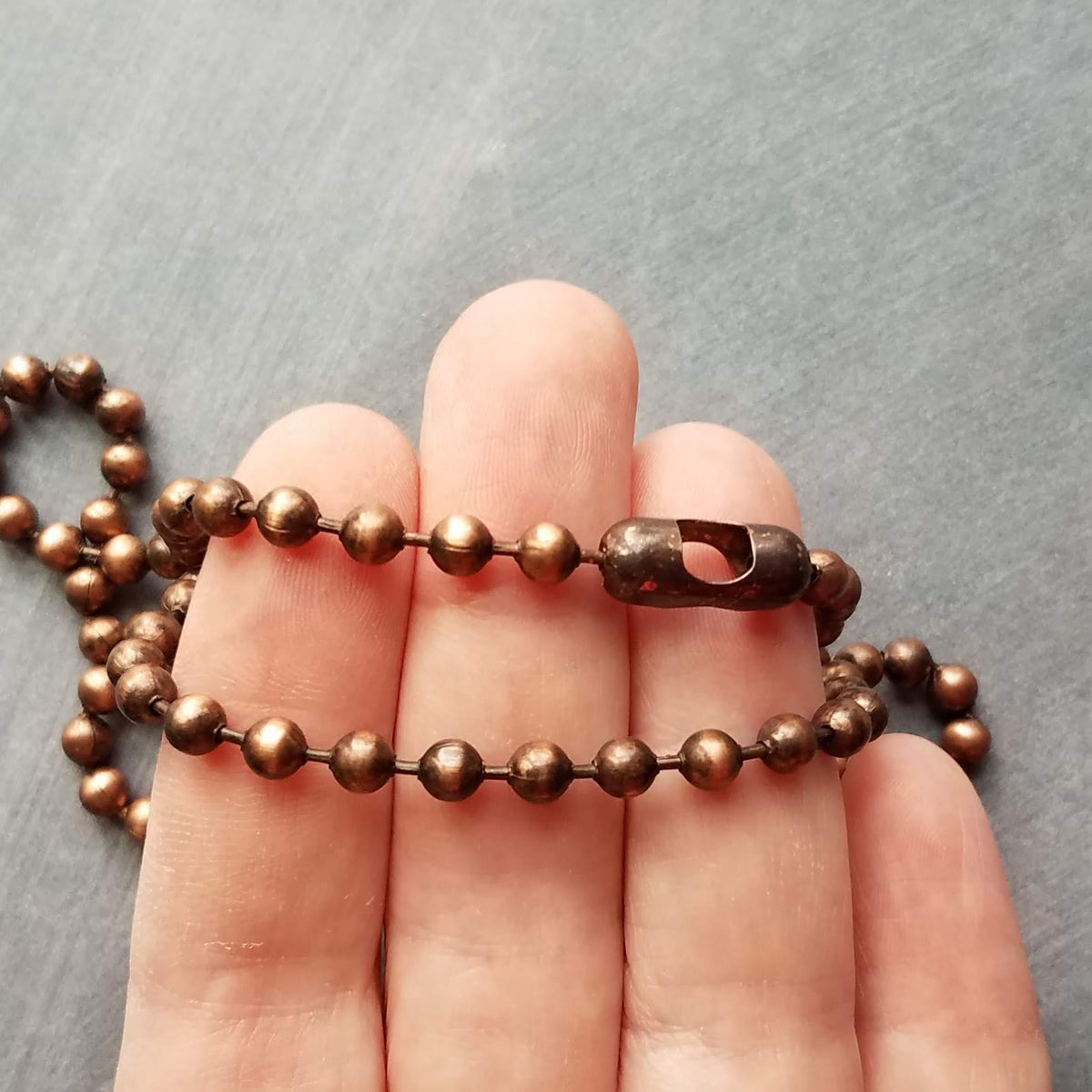 Copper ball hotsell chain necklace