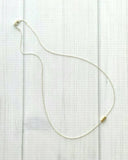 Gold Bar Necklace, .925 sterling silver chain, square tube necklace, gold line necklace, simple minimalist necklace, gold rectangle bead - Constant Baubling