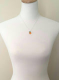 Orange Necklace, orange fruit pendant, fruit necklace, citrus fruit jewelry, silver orange necklace, small orange pendant glass orange charm - Constant Baubling