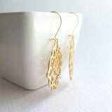Gold Lace Earrings, gold hamsa earring, Arabesque earring, gold filigree earring, cut out earrings, large fancy gold earrings, Moroccan Boho - Constant Baubling
