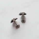 Silver Drusy Earrings, gunmetal earring, gunmetal stud, round stud earring, stainless steel studs, hypoallergenic earring grey stone earring - Constant Baubling