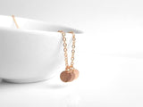 Rose Gold Disc Necklace, rose gold coin necklace, sequin necklace 3 rose gold charms tiny rose gold circles small round disks flat rose gold - Constant Baubling
