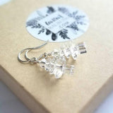 Christmas Earrings, Christmas tree earring, Xmas tree earring, clear tree earring, clear crystal earring, glam earring, gold gifts under 25 - Constant Baubling