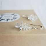 Christmas Earrings, Christmas tree earring, Xmas tree earring, clear tree earring, clear crystal earring, glam earring, gold gifts under 25 - Constant Baubling