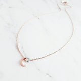 Moon and Star Necklace, rose gold moon, moon pendant, celestial necklace, silver star charm, crescent moon, night sky necklace, wishing star - Constant Baubling