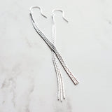 Long Chain Earrings, 925 sterling silver hooks, long thin chain, narrow chain earring, skinny silver earring, sexy earring, wispy earring - Constant Baubling