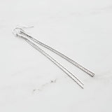 Long Chain Earrings, 925 sterling silver hooks, long thin chain, narrow chain earring, skinny silver earring, sexy earring, wispy earring - Constant Baubling