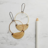 Gold Circle Earrings, gold hoop earring, semicircle earring, large gold earring, lightweight earring latching earring bronze earring, kidney - Constant Baubling