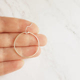 Silver Circle Earrings, simple silver hoops, thin hoop earring, open circle earring, delicate round earring, simple 1 inch circle, everyday - Constant Baubling