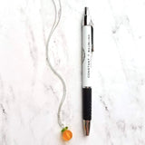Orange Necklace, orange fruit pendant, fruit necklace, citrus fruit jewelry, silver orange necklace, small orange pendant glass orange charm - Constant Baubling