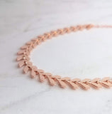Rose Gold Necklace, herringbone necklace, rose gold arrow chain, arrow necklace, rose gold chevron chain, rose gold v necklace small v chain - Constant Baubling