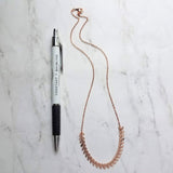 Rose Gold Necklace, herringbone necklace, rose gold arrow chain, arrow necklace, rose gold chevron chain, rose gold v necklace small v chain - Constant Baubling
