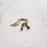 Antique Brass Drop Earrings, very tiny teardrops, bronze drop earring, small ear hooks, dainty earring, little brass earring delicate dangle - Constant Baubling