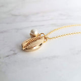 Gold Cowrie Shell Necklace - seashell necklace, cowrie necklace, pearl necklace, beach necklace, gold shell necklace, pearl pendant, charm - Constant Baubling