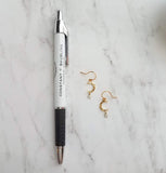 Gold Moon Earrings w/ tiny silver star dangle - lightweight hammered texture celestial crescent - 14K gold fill/plate or solid gold hooks - Constant Baubling
