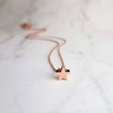 Rose Gold Star Necklace, star pendant, rose gold star slider bead, rose gold star charm, simple rose gold star, small rose gold star, lucky - Constant Baubling