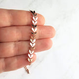 Rose Gold Necklace, herringbone necklace, rose gold arrow chain, arrow necklace, rose gold chevron chain, rose gold v necklace small v chain - Constant Baubling