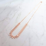 Rose Gold Necklace, herringbone necklace, rose gold arrow chain, arrow necklace, rose gold chevron chain, rose gold v necklace small v chain - Constant Baubling