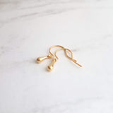 Little Gold Teardrop Earrings, tiny single drop earrings, very small tear drop earrings, little gold drop earrings, minimalist dainty gold - Constant Baubling