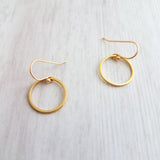 Gold Circle Earrings, gold hoop earring, thin circle earring, small circle earring, thin gold circle earring, thin gold hoop, narrow hoop - Constant Baubling