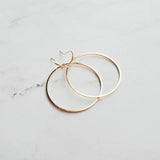 Silver Circle Earrings, simple silver hoops, thin hoop earring, open circle earring, delicate round earring, simple 1 inch circle, everyday - Constant Baubling