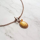 Copper Necklace - front clasp necklace, cameo necklace, toggle clasp necklace, copper pendant, floral cameo necklace, copper flower, antique - Constant Baubling