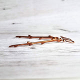 Copper Stick Earrings - long thin straight tree branch charm dangles on antique/oxidized finish hooks, handmade fall nature jewelry gift - Constant Baubling
