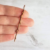 Copper Stick Earrings - long thin straight tree branch charm dangles on antique/oxidized finish hooks, handmade fall nature jewelry gift - Constant Baubling