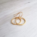 Gold Circle Earrings, gold hoop earring, thin circle earring, small circle earring, thin gold circle earring, thin gold hoop, narrow hoop - Constant Baubling