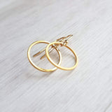 Gold Circle Earrings, gold hoop earring, thin circle earring, small circle earring, thin gold circle earring, thin gold hoop, narrow hoop - Constant Baubling