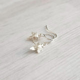 Maple Leaf Earrings, silver leaf earring, tiny leaf earring, Toronto, little leaf earring, leaf dangle earring, autumn earring, fall earring - Constant Baubling