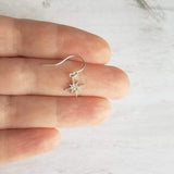 Wishing Star Earrings - North Star earring, Polaris earring, CZ earring, CZ star earring, silver star earring, cubic zirconia, star dangle - Constant Baubling