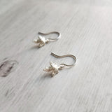 Maple Leaf Earrings, silver leaf earring, tiny leaf earring, Toronto, little leaf earring, leaf dangle earring, autumn earring, fall earring - Constant Baubling