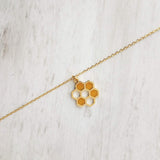 Honeycomb Necklace, small gold pendant, honeycomb pendant, bumblebee necklace, honey bee necklace, honeybee jewelry hive necklace gold chain - Constant Baubling
