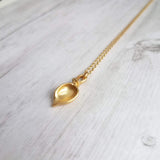Gold Calla Lily Necklace - gold lily necklace, lily pendant, lily charm, bridesmaid necklace, bridal jewelry, gold lily, simple lily, flower - Constant Baubling