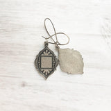 Moroccan Trellis Earrings - antique silver finish thick fanciful medallions on long stainless steel hypoallergenic latching kidney hooks - Constant Baubling