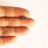 Gold Stud Earrings, tiny studs, small round earring, fuchsia pink purple stud, gold stainless steel, hypoallergenic stainless steel, girls - Constant Baubling