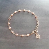 Evil Eye Ring, rose gold ring, Hamsa ring, hand of Fatima ring, spiritual ring, protection ring, pink amulet talisman, good luck fortune - Constant Baubling