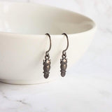 Little Owl Earrings, small owls earring, black owl earrings, gunmetal owl earring, owl dangle, owl charm, petite earring, baby owl, owlet - Constant Baubling