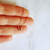 Gold Horseshoe Necklace, delicate gold chain, thin chain, dainty gold necklace, lucky necklace, tiny good luck charm, horse necklace, small - Constant Baubling