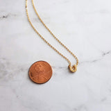 Gold Horseshoe Necklace, delicate gold chain, thin chain, dainty gold necklace, lucky necklace, tiny good luck charm, horse necklace, small - Constant Baubling