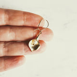 Calla Lily Earrings - gold matte brass & freshwater pearls, locking kidney ear hook, delicate flower earrings, bridal bridesmaid jewelry - Constant Baubling