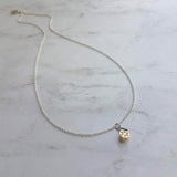 Lemon Necklace, small crystal lemon, lemon charm, fruit necklace, citrus fruit, silver lemon pendant, delicate silver chain, tiny pendant - Constant Baubling