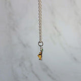 Lemon Necklace, small crystal lemon, lemon charm, fruit necklace, citrus fruit, silver lemon pendant, delicate silver chain, tiny pendant - Constant Baubling