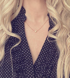 Cube Necklace, rose gold cube necklace, rose gold necklace, pink gold necklace, square bead necklace, layering necklace, delicate necklace - Constant Baubling