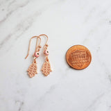 Evil Eye Earrings, rose gold earring, talisman amulet, protective earring, Hamsa earring, hand Fatima, spiritual symbol protection good luck - Constant Baubling