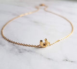 Gold Horseshoe Necklace, delicate gold chain, thin chain, dainty gold necklace, lucky necklace, tiny good luck charm, horse necklace, small - Constant Baubling