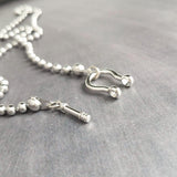 Stainless Steel Ball Chain, front horseshoe shackle screw clasp, chunky chain, large ball chain, big silver ball chain, horseshoe necklace - Constant Baubling