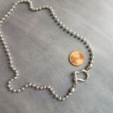 Stainless Steel Ball Chain, front horseshoe shackle screw clasp, chunky chain, large ball chain, big silver ball chain, horseshoe necklace - Constant Baubling
